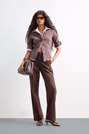 Straight Fit Cep Detaylı Normal Bel Düz Paça Pantolon