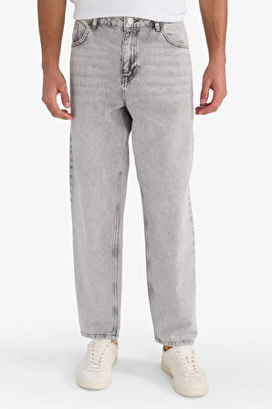 Relax Fit Düz Paça Jean Pantolon