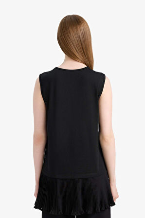 DeFacto Regular Fit Bisiklet Yaka Basic Düz Tesettür Kolsuz Tunik F4754AX25SPBK81