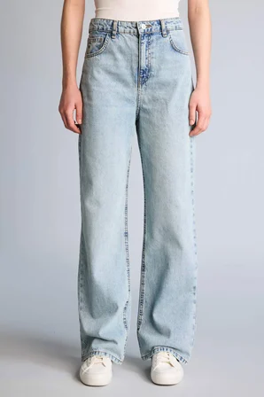 DeFacto %100 Pamuk 90's Wıde Leg Yüksek Bel Jean Pantolon F3709AX26SMNM85