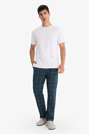 Pijama Takımı Regular Fit Kısa Kollu Üst Kareli Uzun Alt