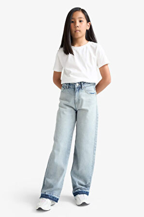 Kız Çocuk 90's Wide Leg Geniş Paça Jean Pantolon