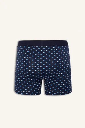 Defacto G3840AXNV135 Lacivert Regular Fit Puantiye 3'lü Boxer