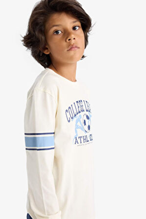 Erkek Çocuk Pijama Takımı Baskılı Uzun Kollu Üst Uzun Alt 