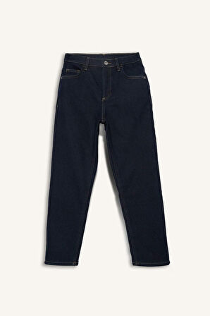 Erkek Çocuk Straight Fit Düz Paça Jean Polar Astarlı Pantolon