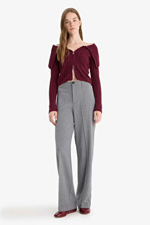 Straight Fit Fleto Cepli Normal Bel Standart Boy Pantolon