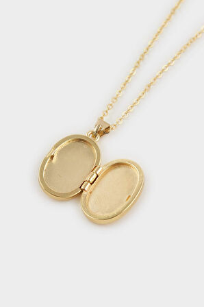 Kadın Çelik Oval Kolye