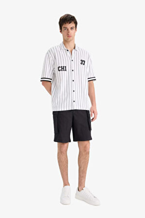 DeFacto Relax Fit Kargo Cepli Bermuda Şort E2207AX25SMBK81