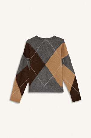 Relax Fit Bisiklet Yaka Kazak