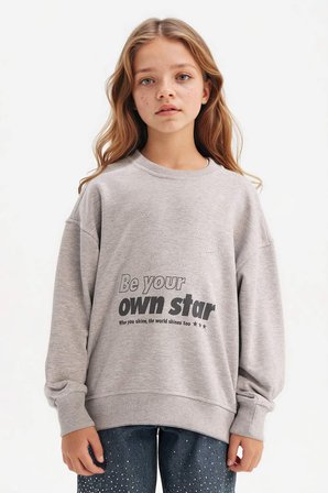 DeFacto Relax Fit Bisiklet Yaka Baskılı Sweatshirt Kız Çocuk G3807A825WNGR379