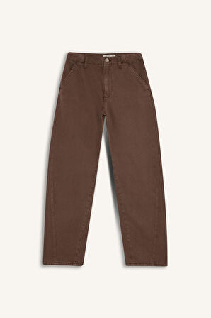 Kız Çocuk Balloon Fit Oval Paça Gabardin Pantolon