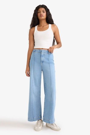 DeFacto Culotte Yüksek Bel Jean Yıkamalı Pantolon F5537AX25AUNM85
