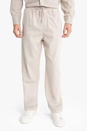 Baggy Fit Geniş Paça Gabardin Pantolon