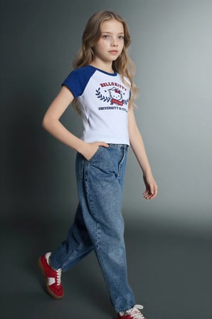 DeFacto Baggy Fıt Geniş Paça Jean Pantolon Kız Çocuk G4650A826SMNM28