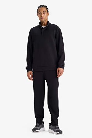 DeFactoFit Standart Fit Dik Yaka Yarım Fermuarlı Modal Sporcu Sweatshirt 