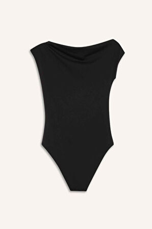 Tek Omuzlu Çıtçıtlı Body