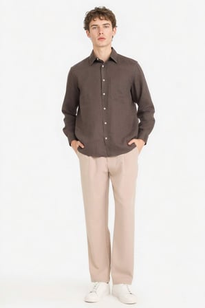 DeFacto %100 Keten Regular Fit Gömlek G0788AX26SMBN581