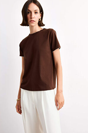 Bisiklet Yaka Kısa Kollu Tişört