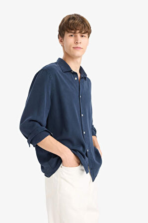 Regular Fit Twill Uzun Kollu Gömlek