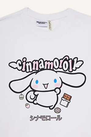 DeFacto Kız Çocuk Hello Kitty Relax Fit Bisiklet Yaka Kısa Kollu Tişört F5815A825HSWT34