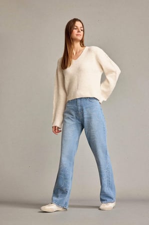 DeFacto %100 Pamuk Baggy Fıt Yüksek Bel Jean Pantolon G0586AX25SMBE702