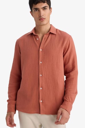 DeFacto REGULAR FIT Polo Yaka Pamuklu Gömlek F9275AX26SPBR91
