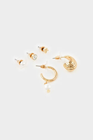 Kadın 9'lu Gold Küpe