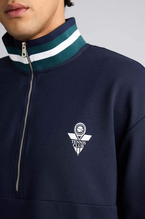 DeFacto Pamuklu Boxy Fıt Dik Yaka Sporcu Sweatshirt F9372AX26SPNV253