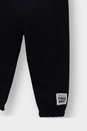 Erkek Bebek Etiket Baskılı Beli Lastikli 2'li Eşofman Altı