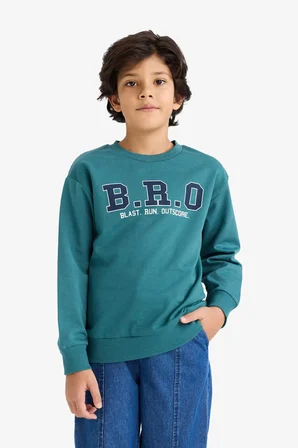 2'li Takım Baskılı Sweatshirt Jean Pantolon Erkek Çocuk G4680A825WNGN756