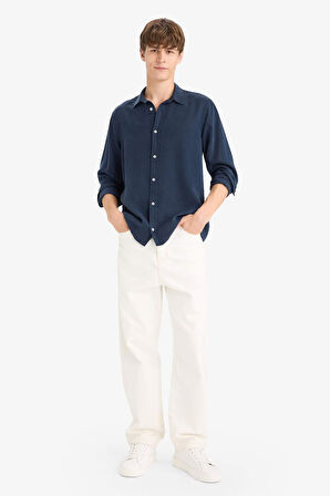 Regular Fit Twill Uzun Kollu Gömlek