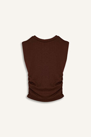 Slim Fit Dar Kesim Bisiklet Yaka Ribana Atlet