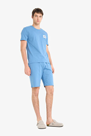 Pijama Takımı Baskılı Kısa Kollu Üst Şort 