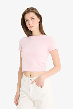 DeFacto Slim Fit Dar Kesim Bisiklet Yaka Basic Düz Kısa Kollu Tişört F3535AX25SMPN441