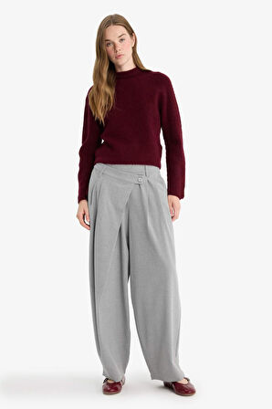 Baggy Fit Fermuarlı Normal Bel Standart Boy Pantolon