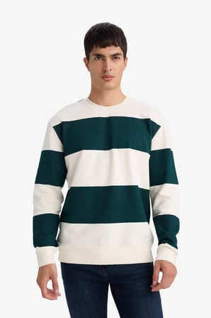 DeFacto %100 Pamuk Regular Fıt Bisiklet Yaka Sweatshirt F9630AX26SPGN465