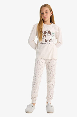 Kız Çocuk Regular Fit 2'li Pijama Takımı