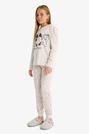 Kız Çocuk Regular Fit 2'li Pijama Takımı