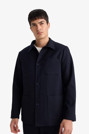 DeFacto Relax Fıt Pamuk Astarlı Çapraz Dokuma Blazer Ceket G5899AX25WNNV86