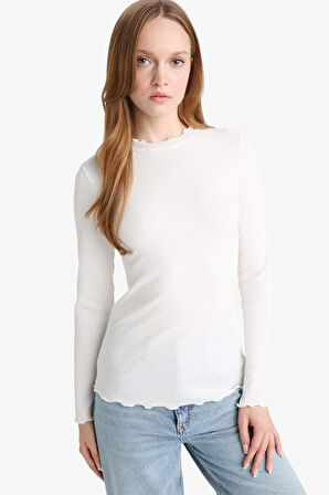 Yarım Balıkçı Yaka Fitilli Kaşkorse Uzun Kollu Tunik