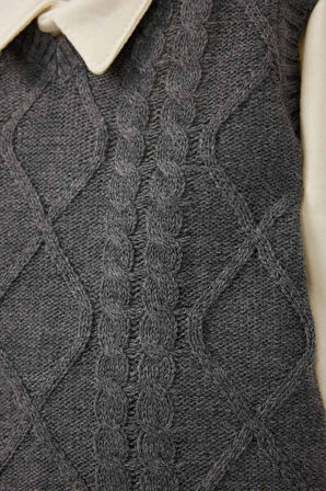 Erkek Bebek 3'lü Takım Triko Yelek Uzun Kollu Çıtçıtlı Body Pantolon