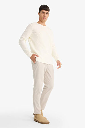 Regular Fit Düz Paça Chino Pantolon