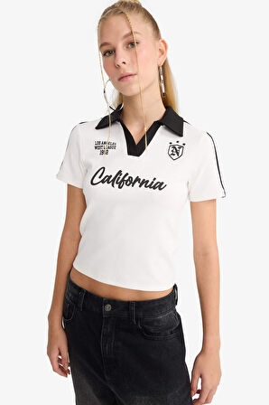 Coool Fitted Baskılı Ribana Kısa Kollu Tişört