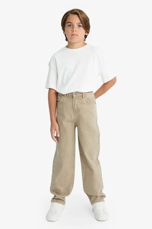 DeFacto %100 Pamuk Wide Leg Düz Paça Jean Pantolon Erkek Çocuk G1633A825AUNM86