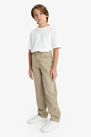 Erkek Çocuk Wide Leg Düz Paça Jean Pantolon