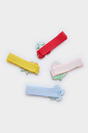 Kız Çocuk 4'lü Meyveli Çıtçıtlı Toka