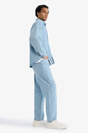 Relax Fit Düz Paça Jean Pantolon