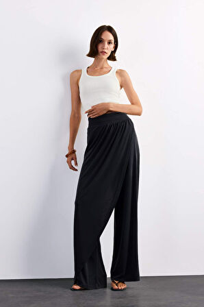 Relax Fit Normal Bel Düz Paça Modal Pantolon