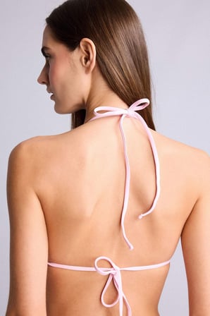 Regular Fıt Çiçekli Pembe Bikini Üstü