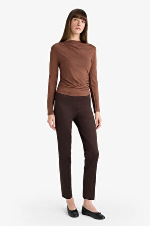 Sigaret Normal Bel Düz Paça Saten Pantolon